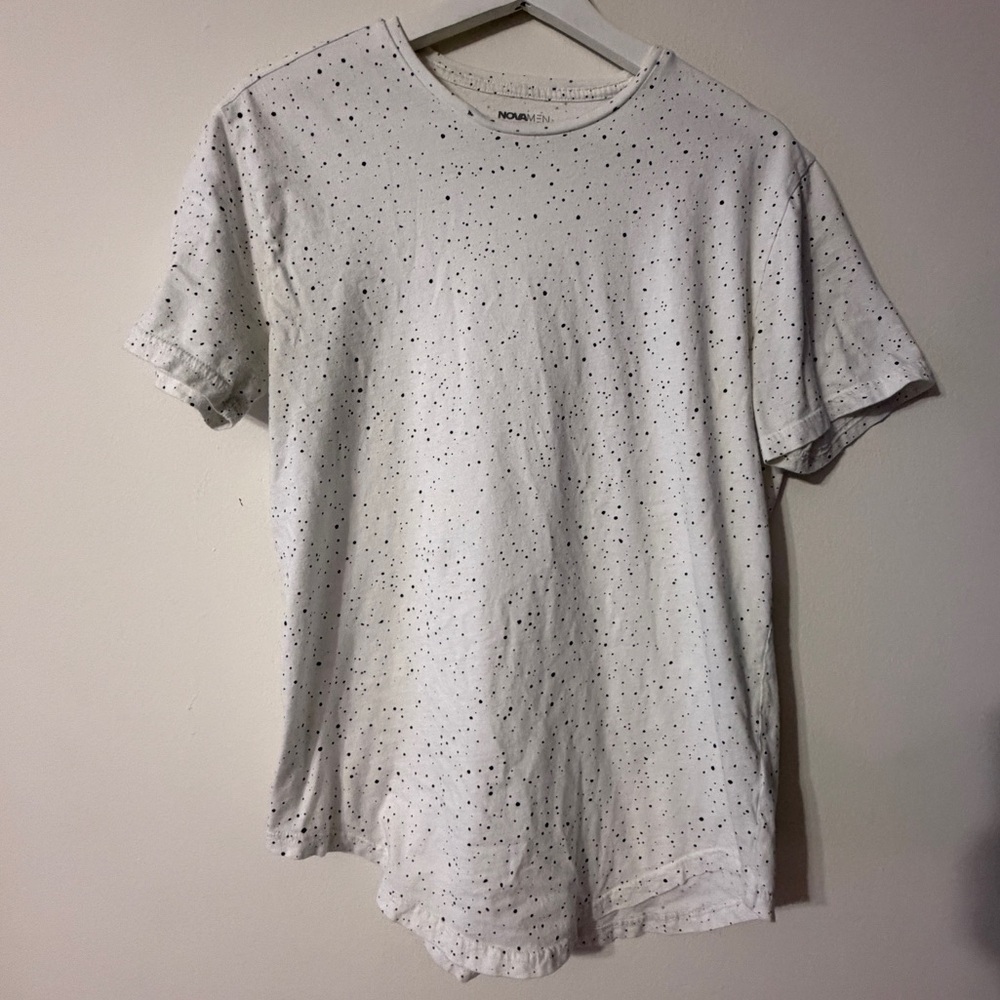 White Speckled Men's T-Shirt by FashionNova in Small Size